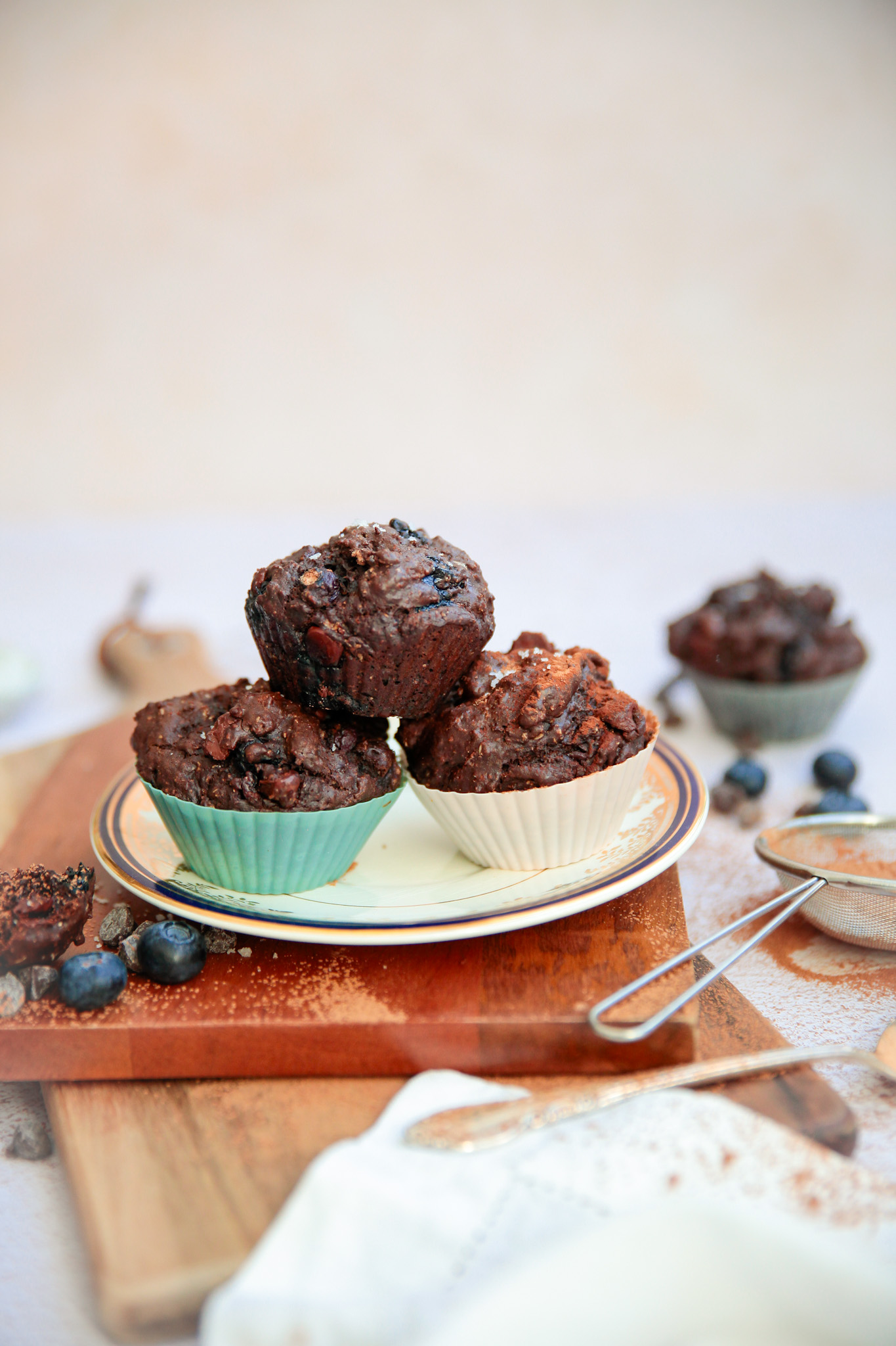 PASSION BOUFFE muffins bleuets double chocolat