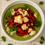 Poivrons rôtis, sauce déesse verte & féta croustillant PASSION BOUFFE